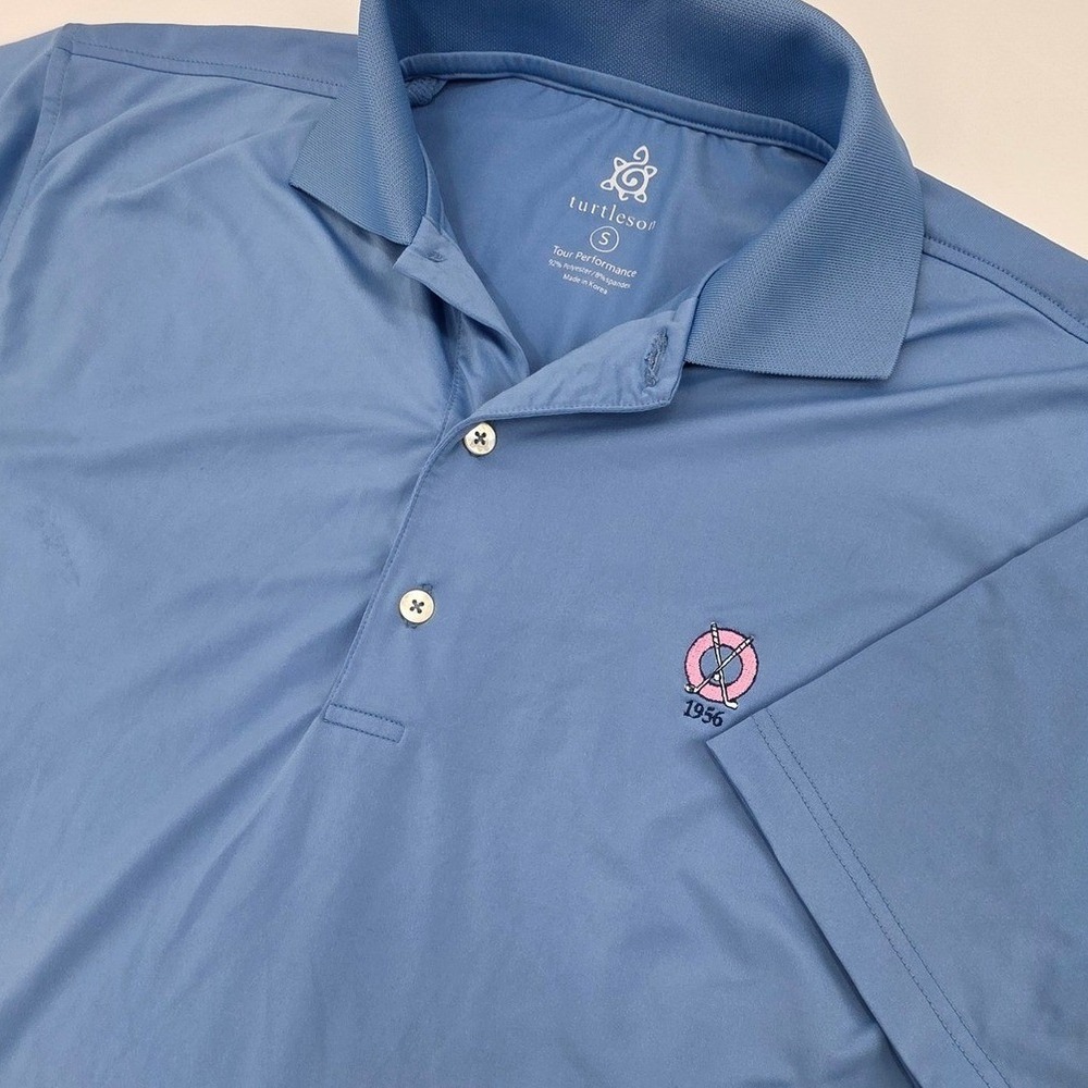 TURTLESON TOUR PERFORMANCE COUNTRY CLUB OF FLORIDA GOLF POLO MENS SMALL BLUE